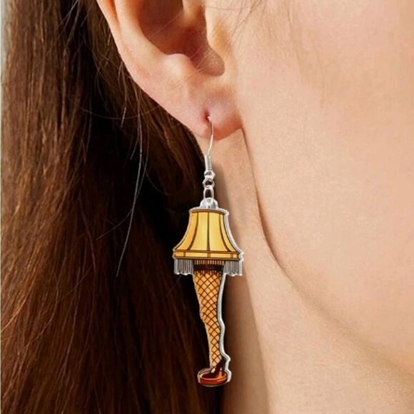 “The Christmas Story” High Heel Leg Lamp Acrylic Earrings - Picture 2 of 5
